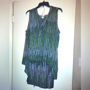 H&M Women's two piece pant set, in Size 10, Green/purple blend